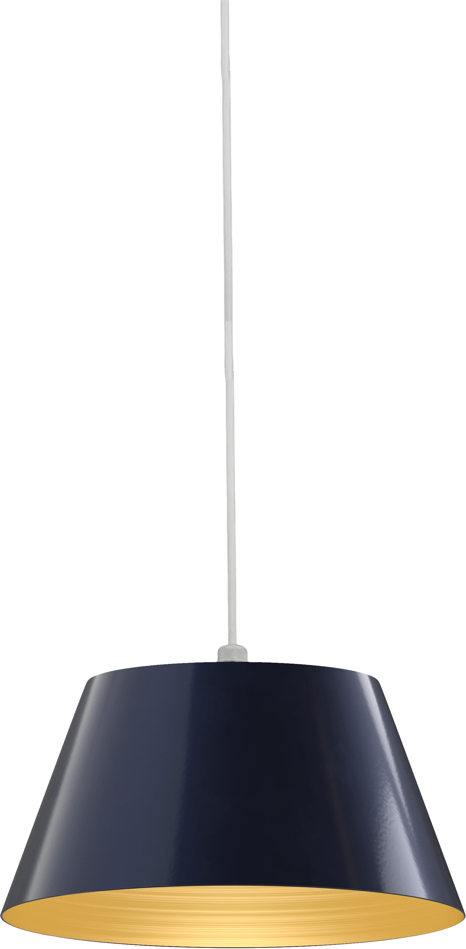 Magnolia Color Navy Blue Interior Color Brass with a 4 ft White Cord