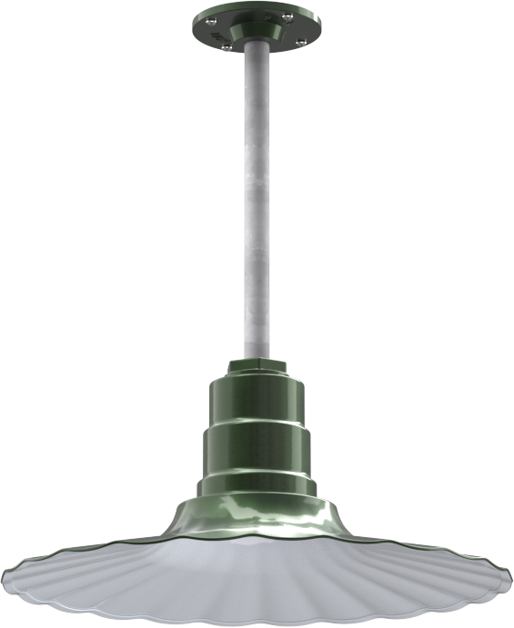 Eagle Rock Color Hunter Green Interior Color White with a 12" Galvanized Stem