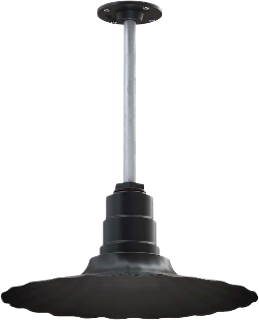 Eagle Rock Color Matte Black Interior Color Matte Black with a 12" Galvanized Stem