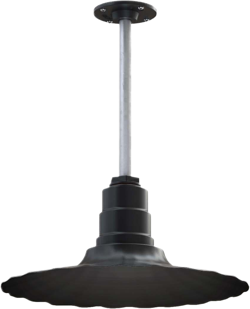 Eagle Rock Color Matte Black Interior Color Matte Black with a 12" Galvanized Stem