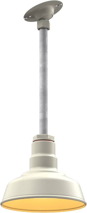 Inglewood Color Cream Interior Color Brass with a 12" Sloped Stem