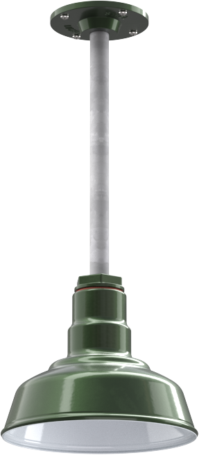 Inglewood Color Hunter Green Interior Color White with a 12" Galvanized Stem