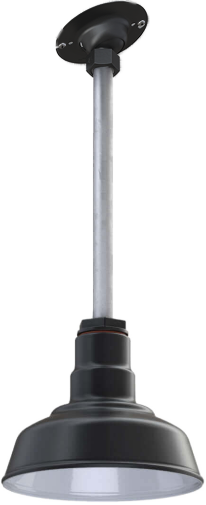Inglewood Color Matte Black Interior Color White with a 12" Sloped Stem