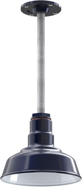 Inglewood Color Navy Blue Interior Color White with a 12" Galvanized Stem