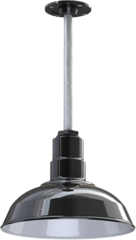El Segundo Color Black Interior Color White with a 12" Galvanized Stem