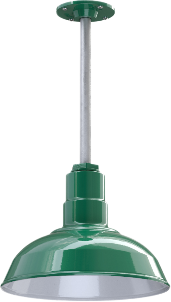 El Segundo Color Green Interior Color White with a 12" Galvanized Stem