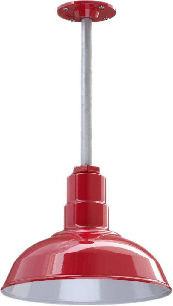 El Segundo Color Red Interior Color White with a 12" Galvanized Stem