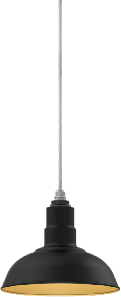 El Segundo Color Matte Black Interior Color Brass with a 4 ft White Cord