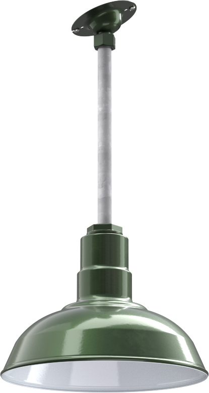 El Segundo Color Hunter Green Interior Color White with a 12" Sloped Stem