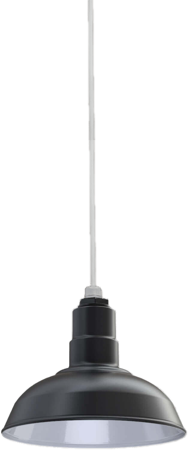 El Segundo Color Matte Black Interior Color White with a 4 ft White Cord
