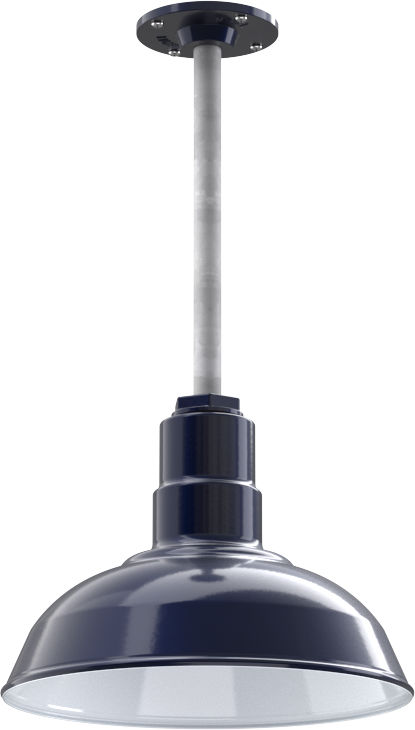 El Segundo Color Navy Blue Interior Color White with a 12" Galvanized Stem