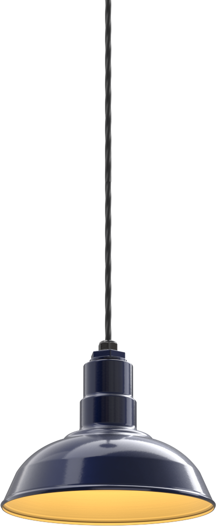 El Segundo Color Navy Blue Interior Color Brass with a 4 ft Black Cord