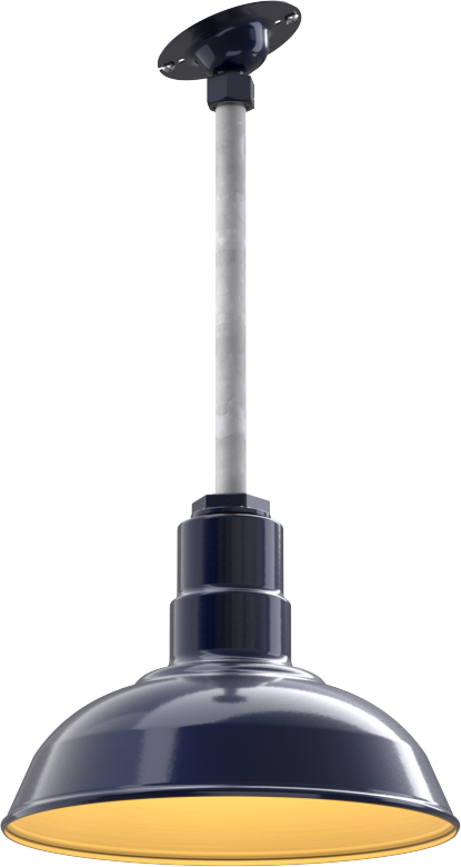 El Segundo Color Navy Blue Interior Color Brass with a 12" Sloped Stem