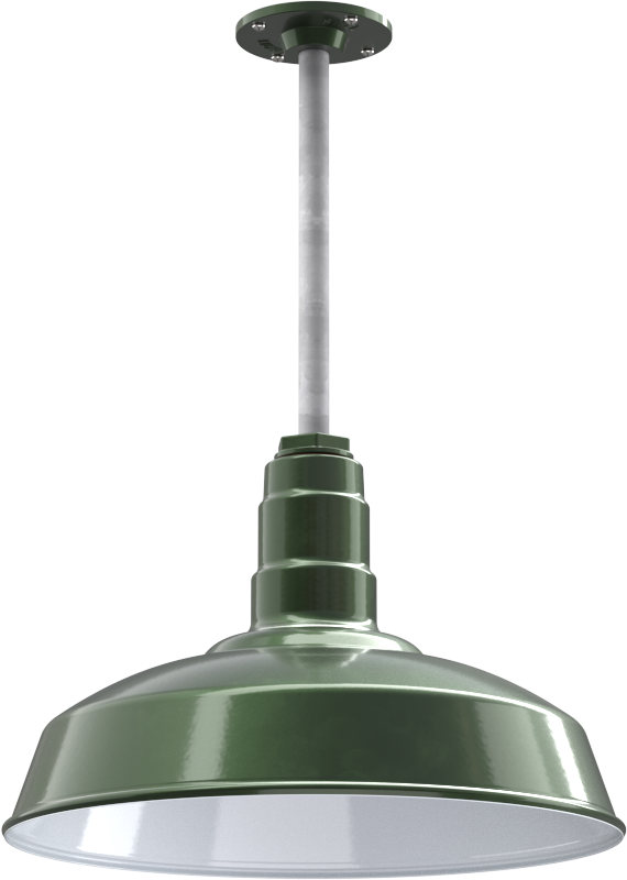 Carson Color Hunter Green Interior Color White with a 12" Galvanized Stem