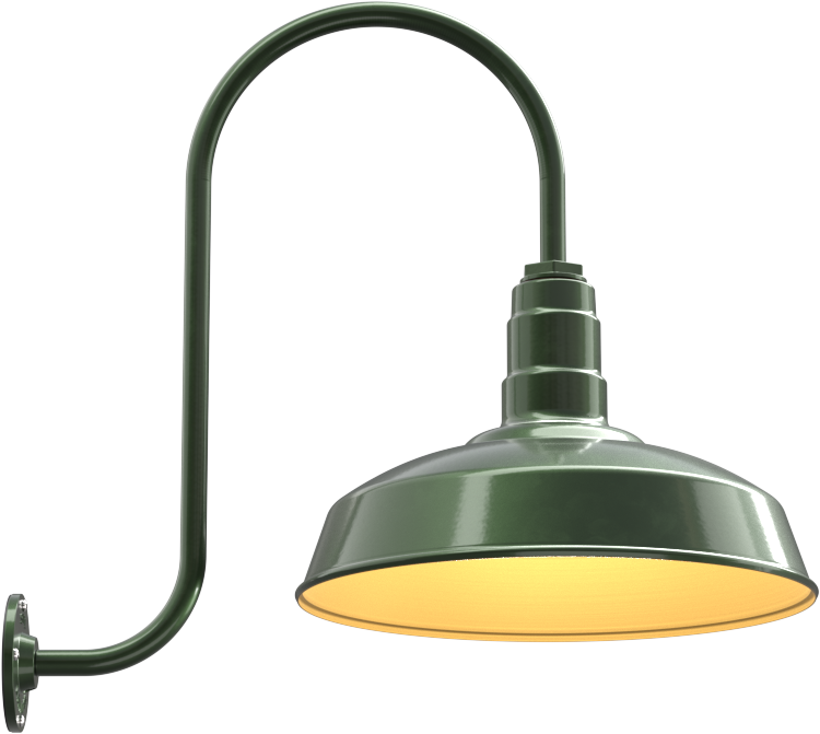 Gardena Color Hunter Green Interior Color Brass with a Upward Sloping