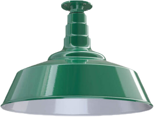 Manhattan Color Green Interior Color White with a Flush Mount