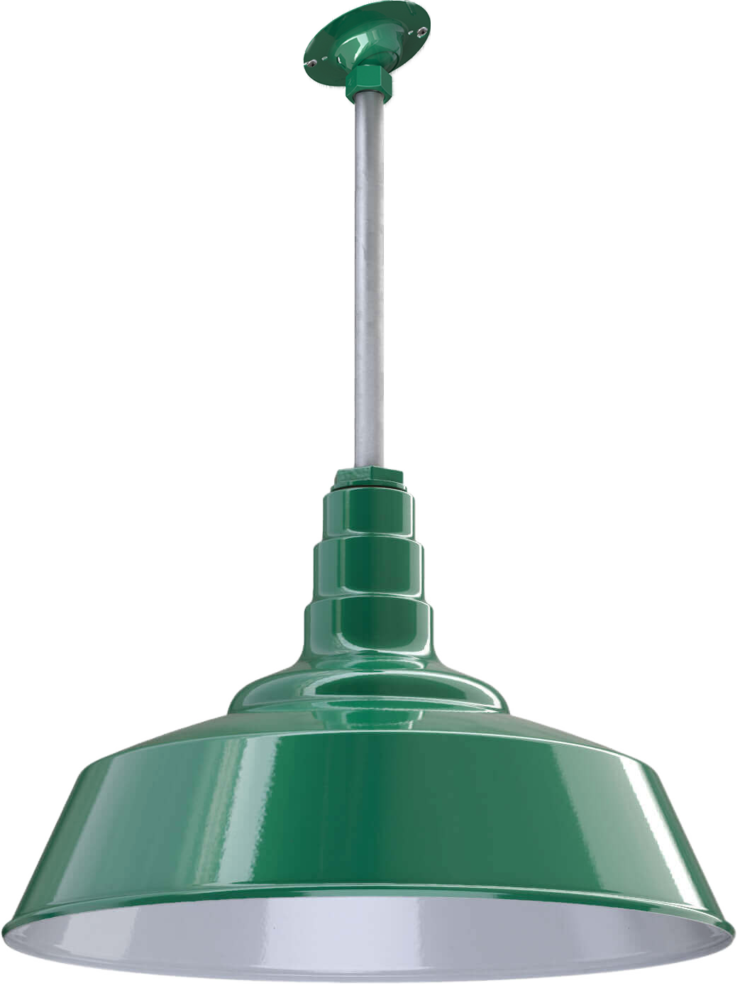 Manhattan Color Green Interior Color White with a 12" Sloped Stem