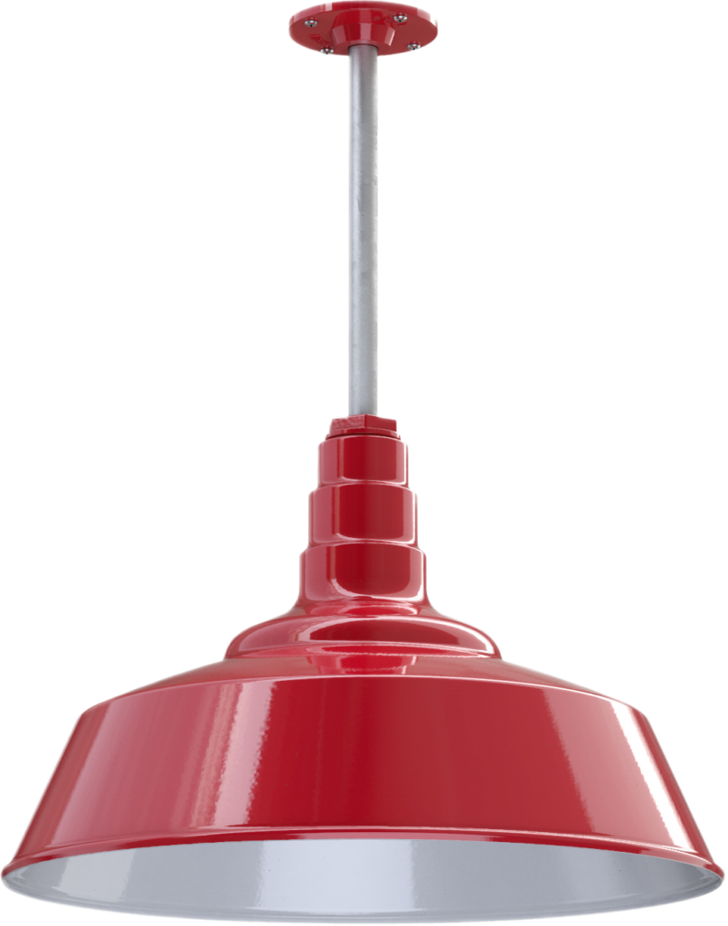 Manhattan Color Red Interior Color White with a 12" Galvanized Stem