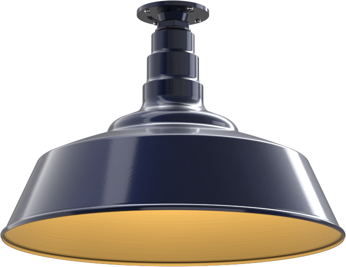 Manhattan Color Navy Blue Interior Color Brass with a Flush Mount