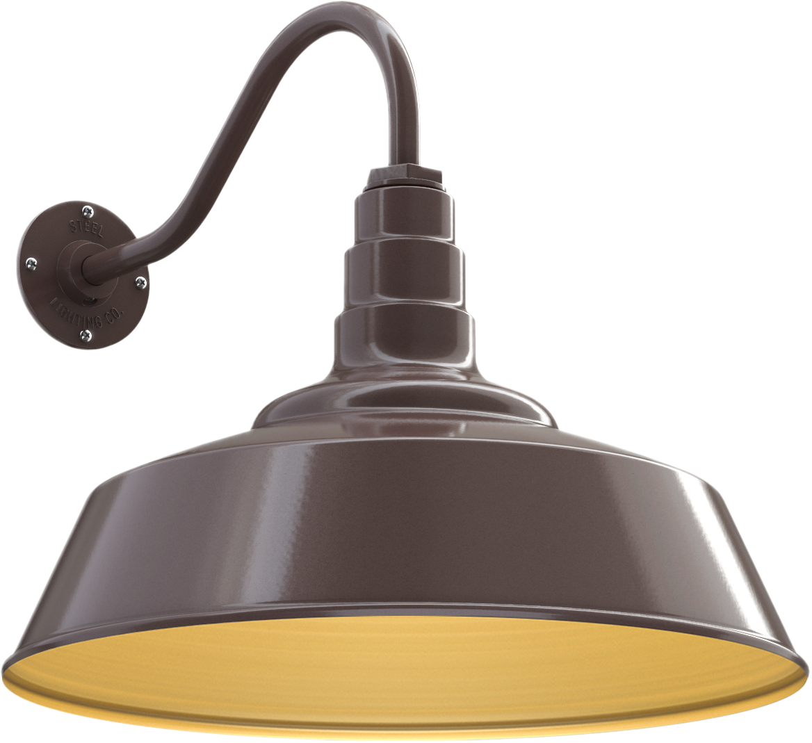 Redondo Color Dark Bronze Interior Color Brass with a 16" Gooseneck