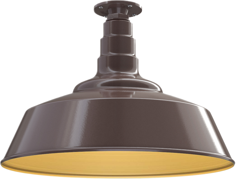 Manhattan Color Dark Bronze Interior Color Brass with a Flush Mount