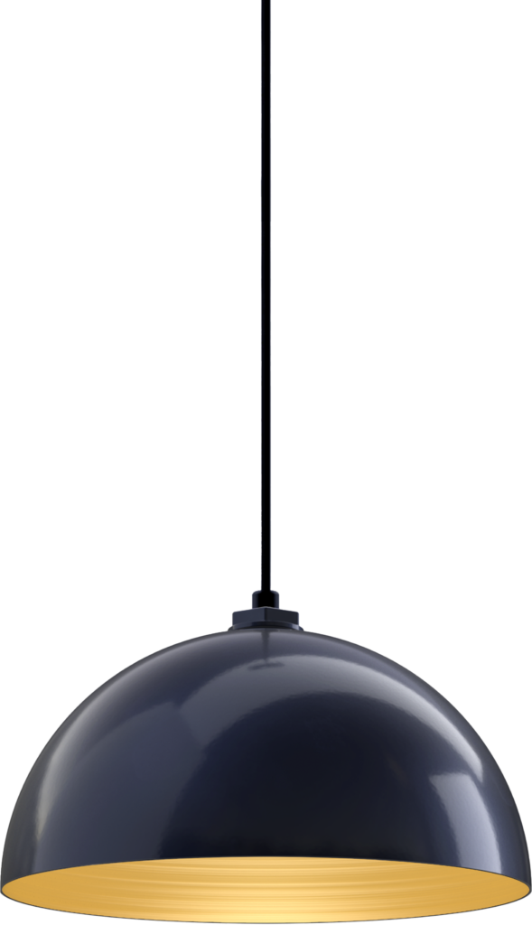 Brentwood Color Navy Blue Interior Color Brass with a 4 ft Black Cord