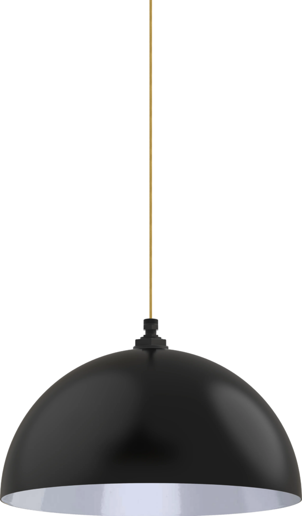 Melrose Color Matte Black Interior Color White with a 4 ft Gold Cloth Cord