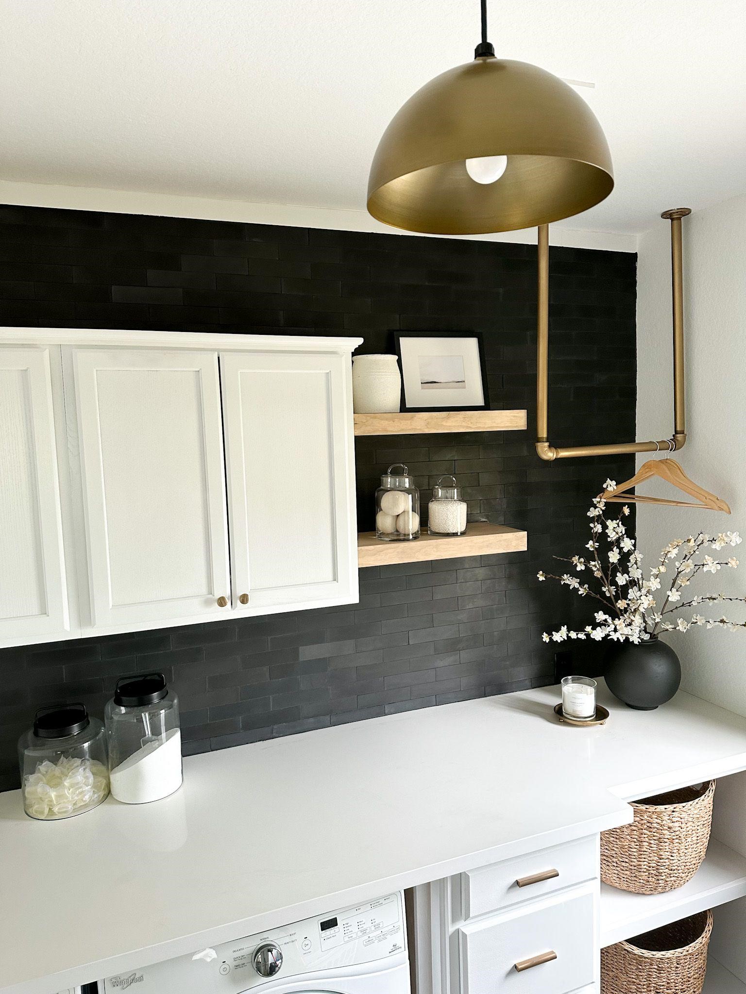 The Brentwood Kitchen Island light in Brass