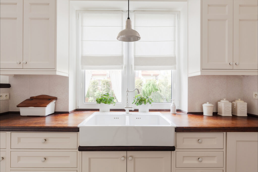 pendant above kitchen sink