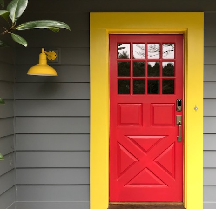 Yellow Westchester porch light