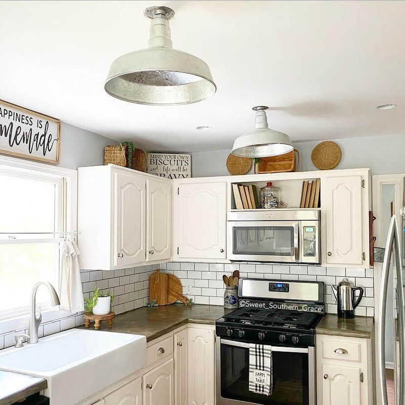 The Carson Matte Black Kitchen Light With Brass In lay