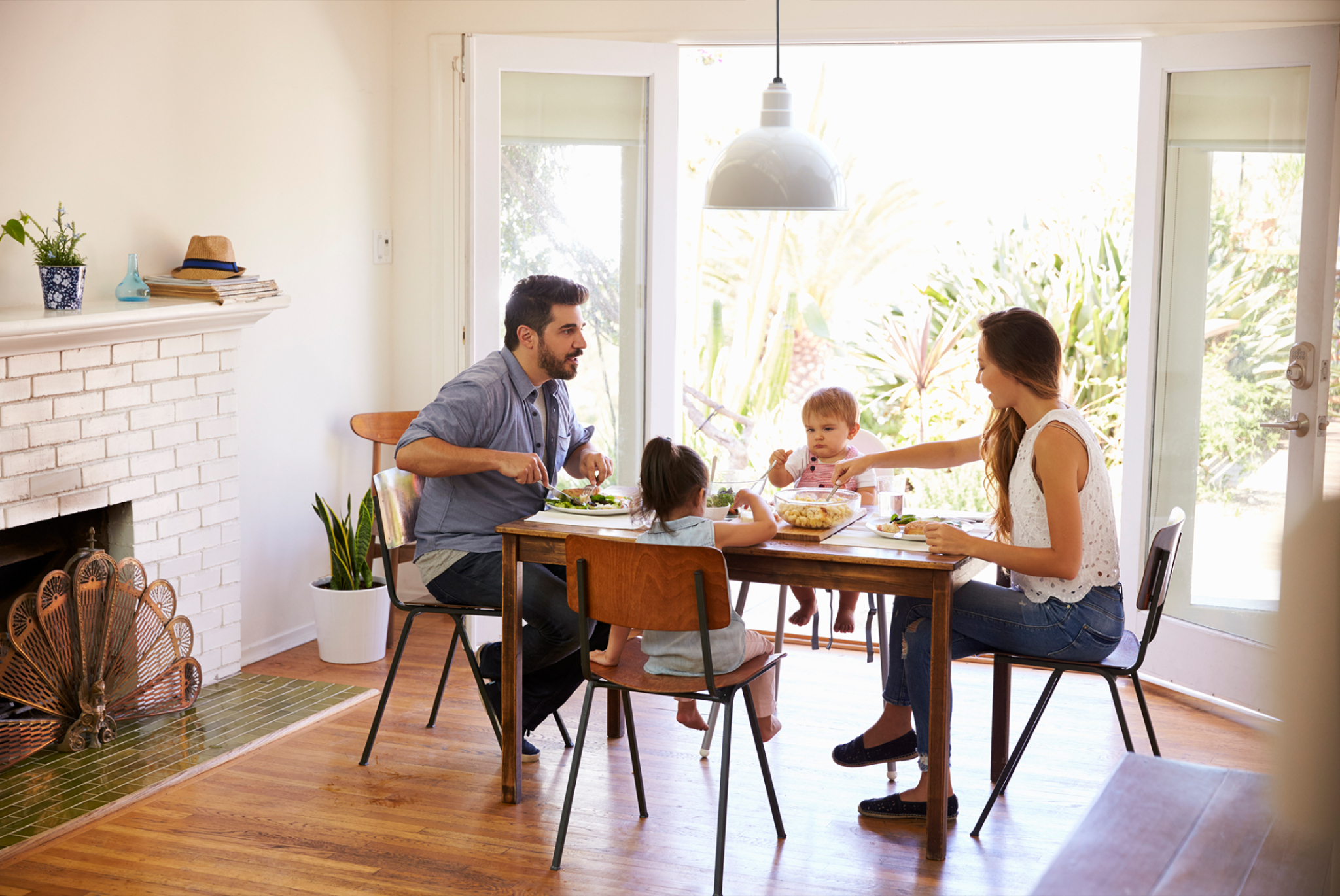 The Rose Bowl Light in a Family Dining Room 

