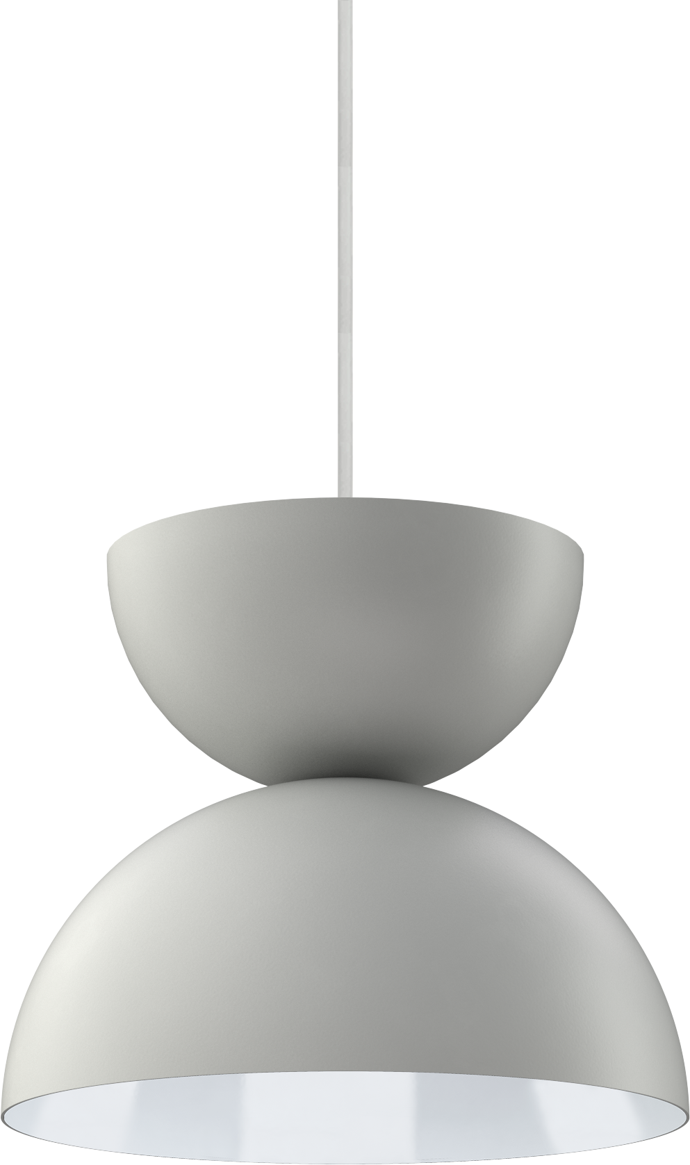 Modern gray pendant light fixture for stylish interior decor.