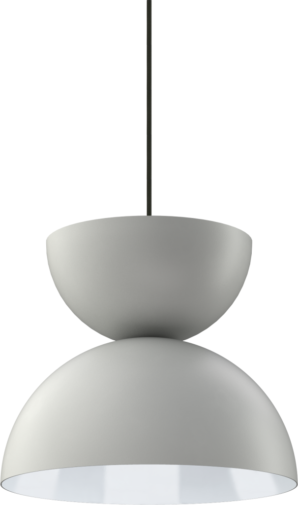 Modern gray pendant light fixture for stylish interior design, suitable for various room aesthetics and lighting needs.