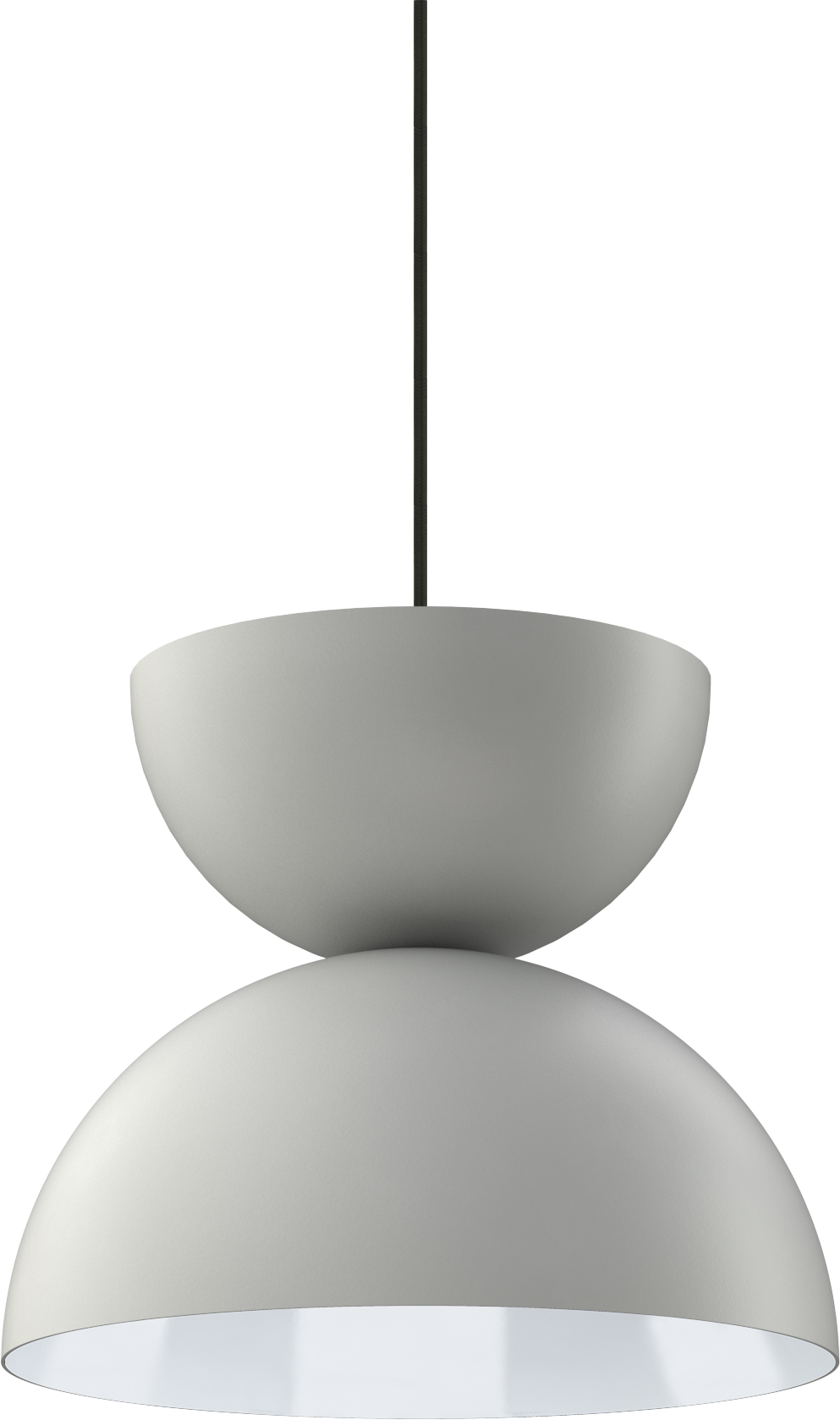 Modern gray pendant light fixture for stylish interior design, suitable for various room aesthetics and lighting needs.