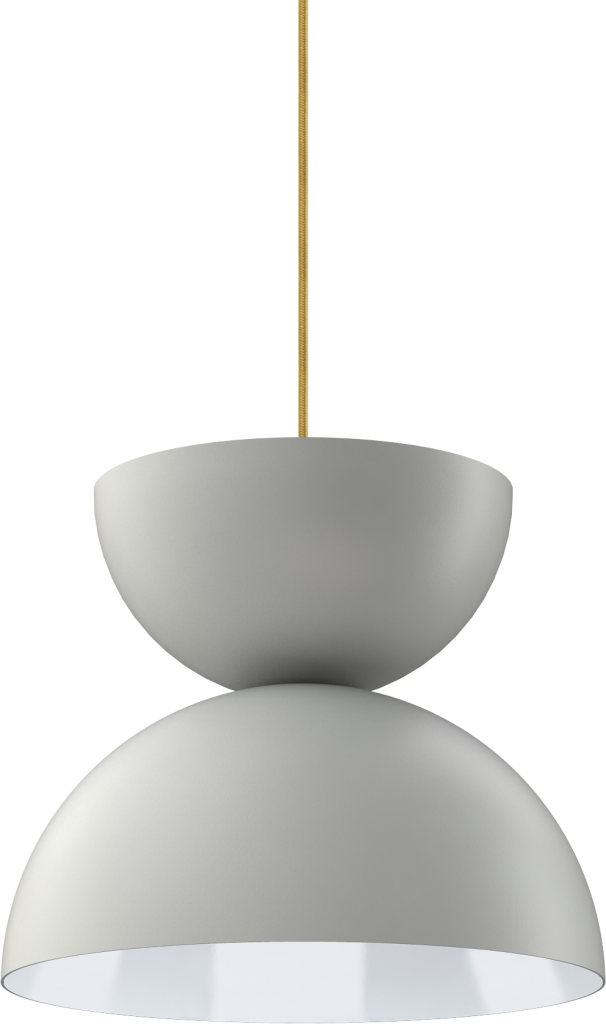 Modern metal pendant light with a sleek design, ideal for kitchen or living room interior decor.