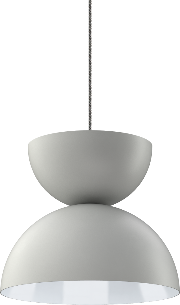 Modern gray pendant light with sleek design, ideal for kitchen or dining room for a contemporary touch.