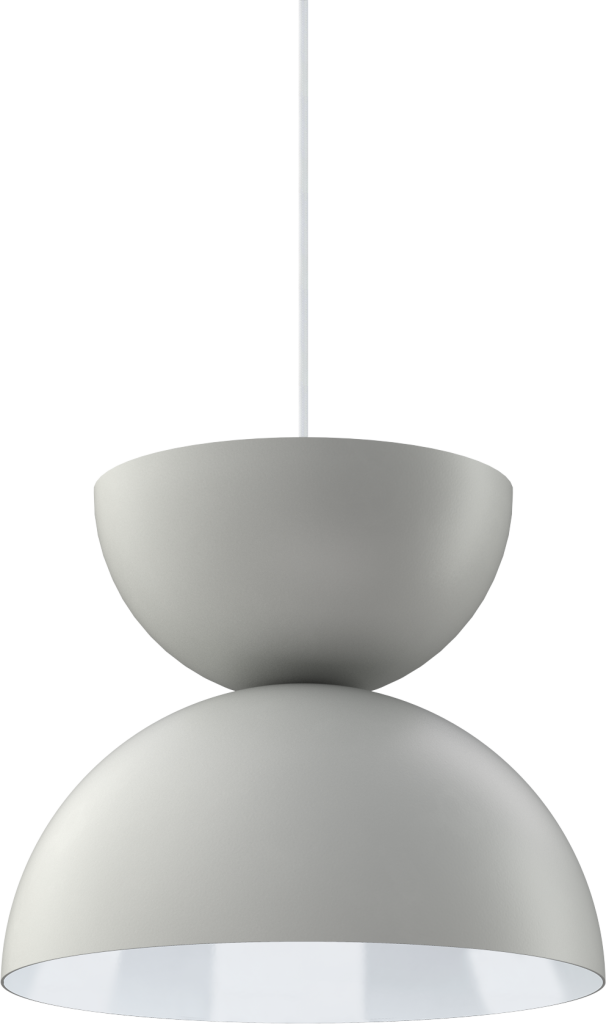 Modern gray pendant light with a sleek design, ideal for contemporary kitchen or dining spaces.