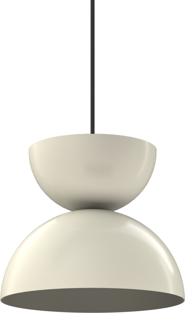 Modern beige pendant light with a sleek design, perfect for contemporary interiors.