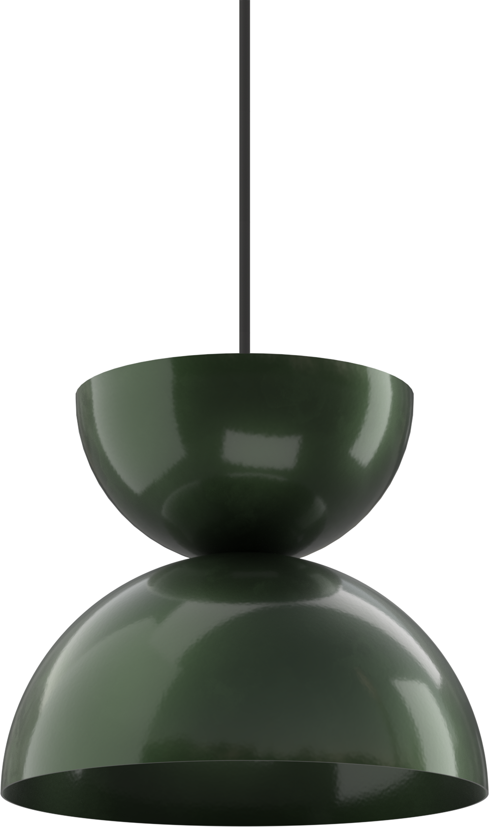 Modern green pendant light with sleek design, ideal for contemporary interior spaces and kitchen lighting.