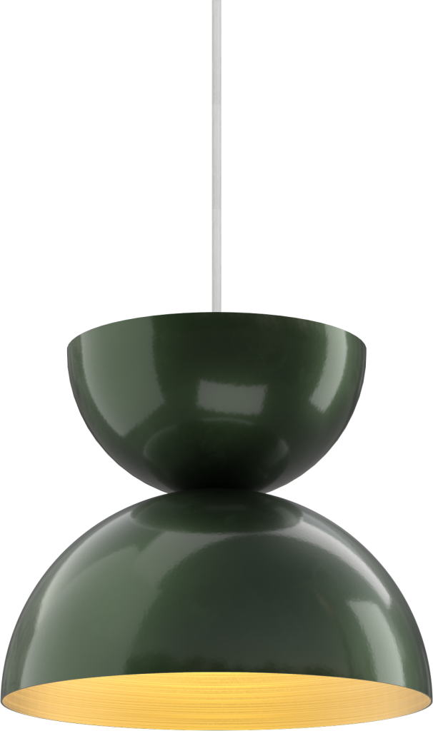 Sleek green pendant light fixture, ideal for modern kitchens and dining areas.