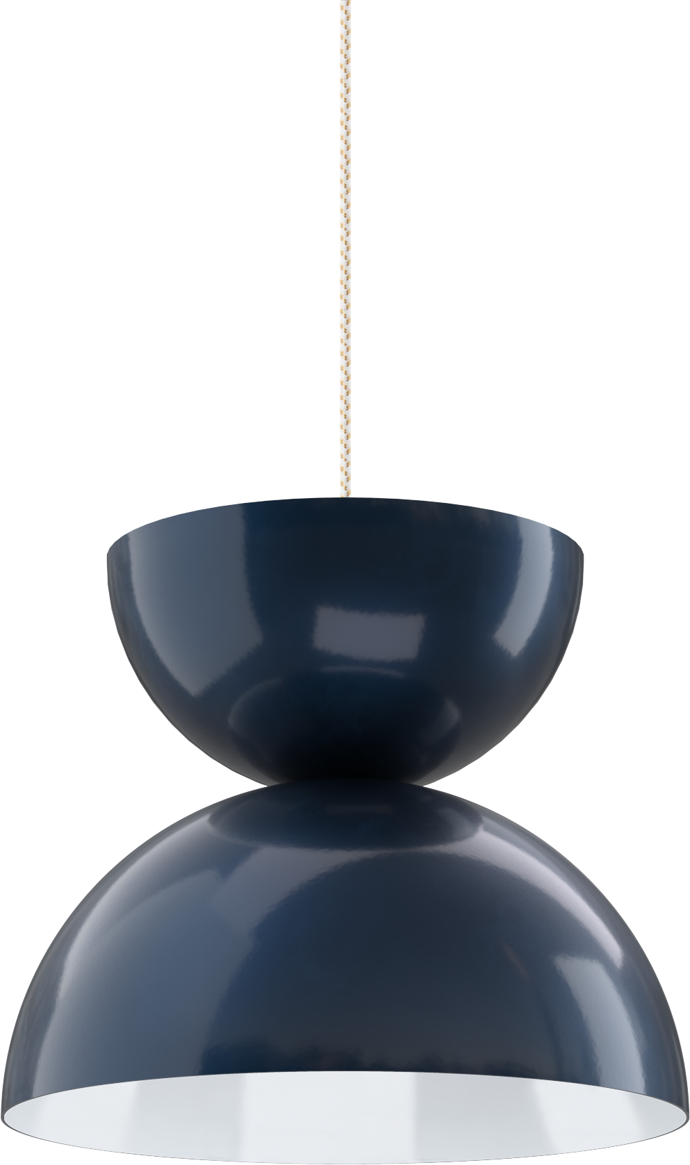 Sleek navy pendant light fixture with a modern design, perfect for enhancing interior spaces.