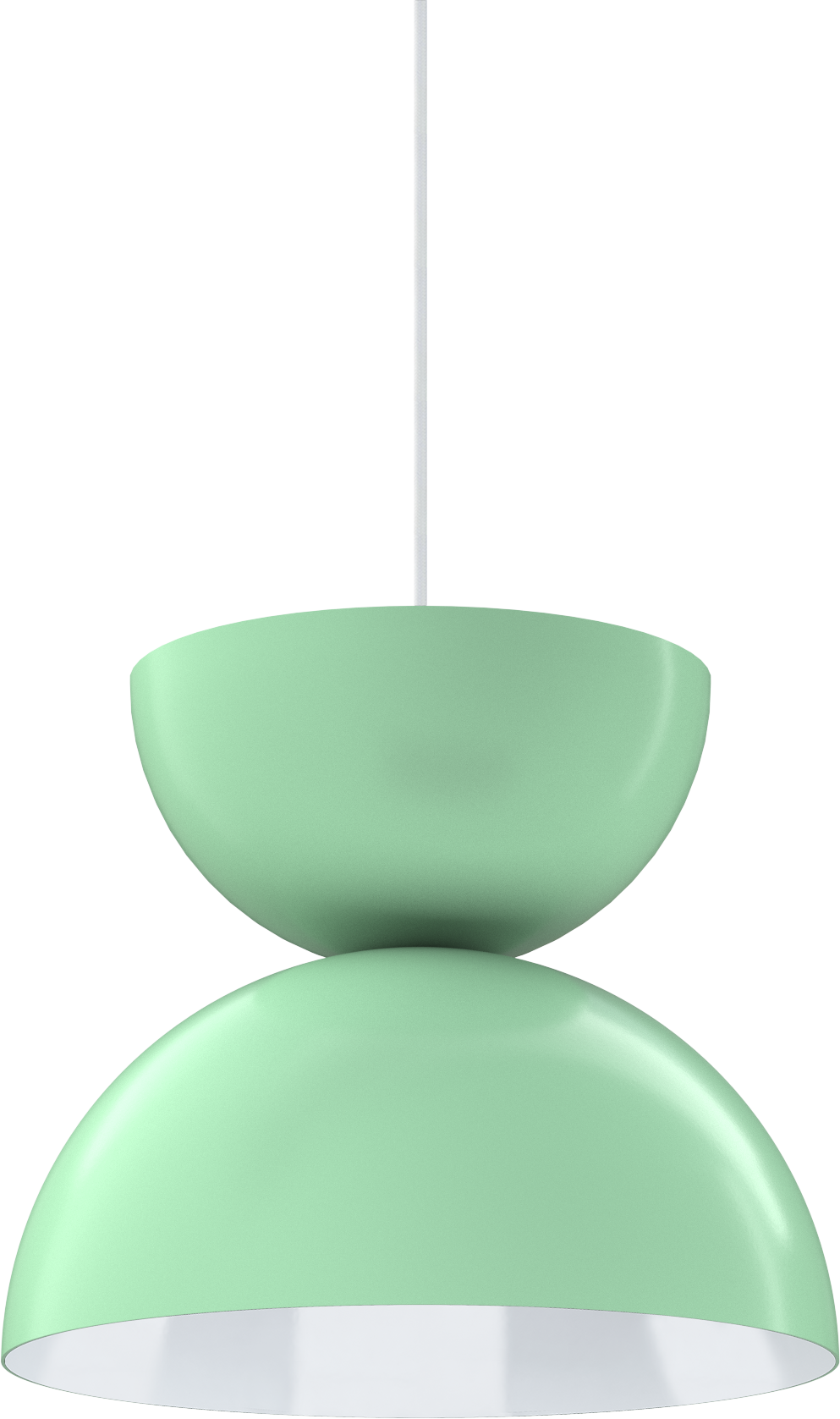 Mint green pendant light fixture, ideal for modern kitchens or dining areas.