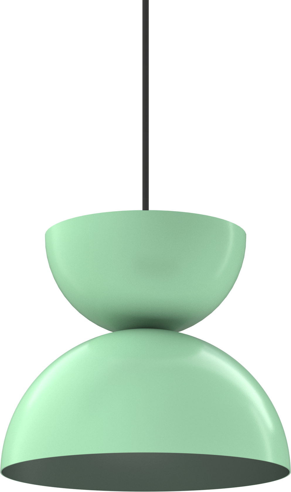 Modern green pendant light fixture with sleek design and matte finish for stylish interior decor.