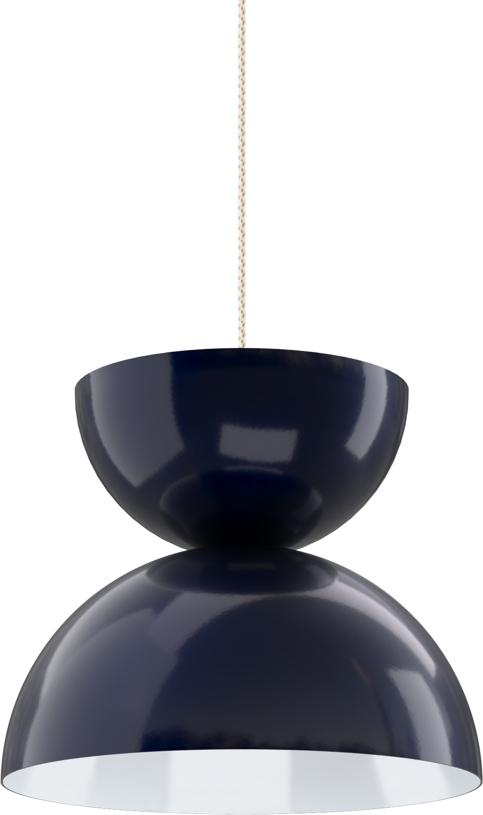 Sleek black metal pendant light with a modern design, perfect for dining rooms or kitchens.