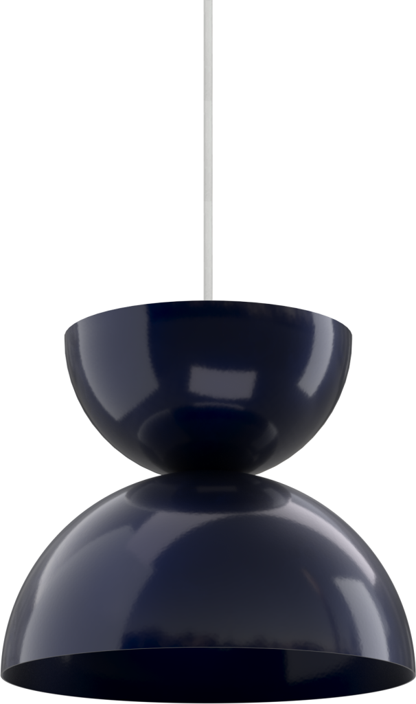 Sleek black pendant light with a modern design, perfect for contemporary kitchen lighting.