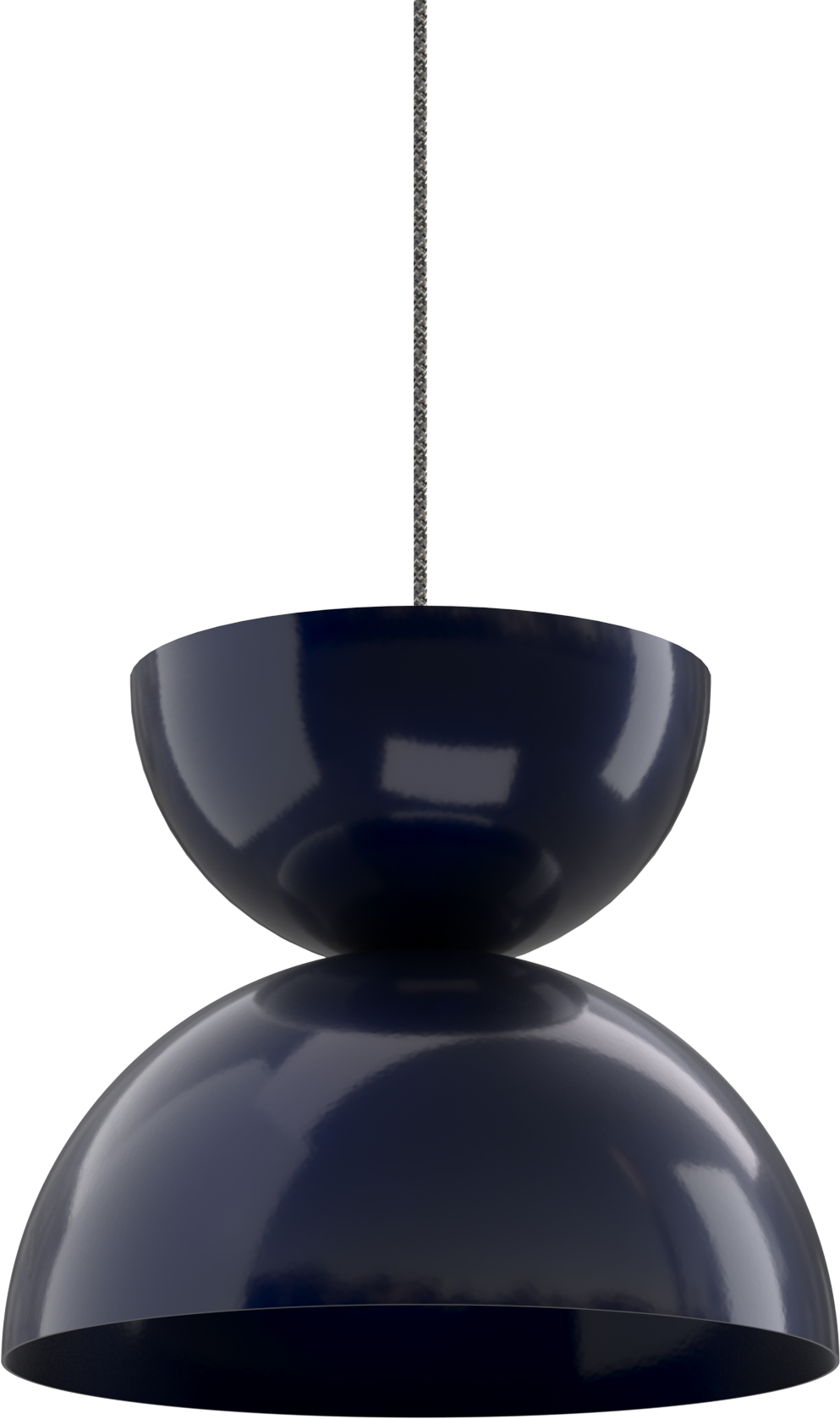 Sleek black metal pendant light with modern design, perfect for stylish ambient lighting.