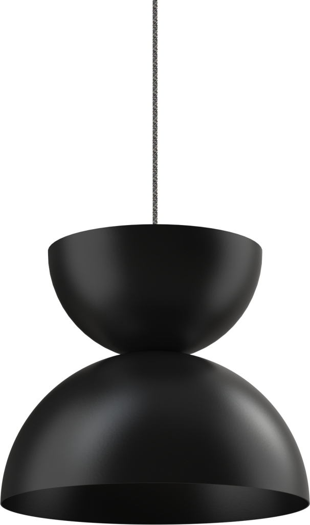 Sleek black pendant light with a modern design, perfect for adding elegance to interiors.