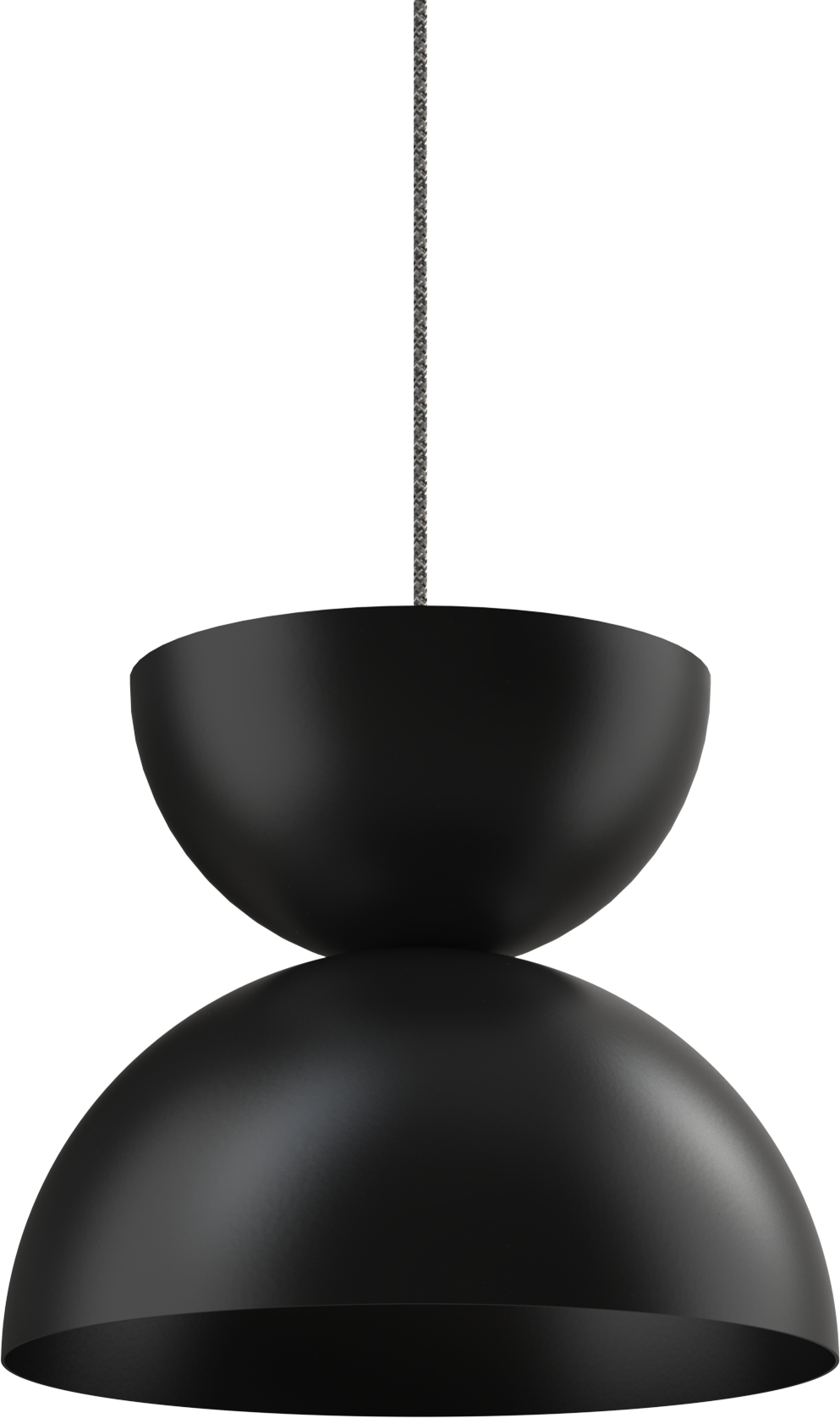 Sleek black pendant light with a modern design, perfect for adding elegance to interiors.