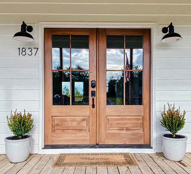 The Westchester Barn Light on a Porch